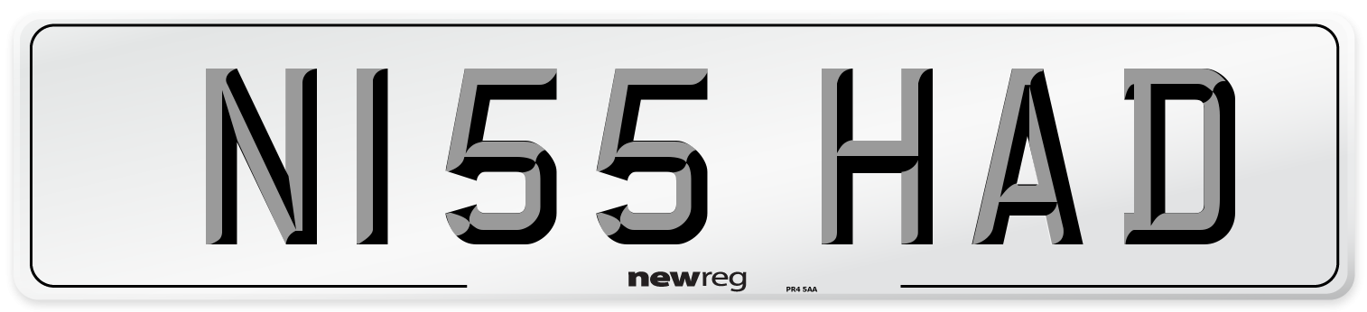 N155 HAD Number Plate from New Reg